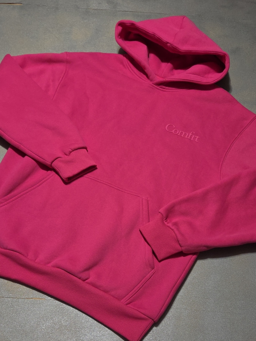 Comfort Fuchsia Hoodie with Embroidered Logo NWOTS